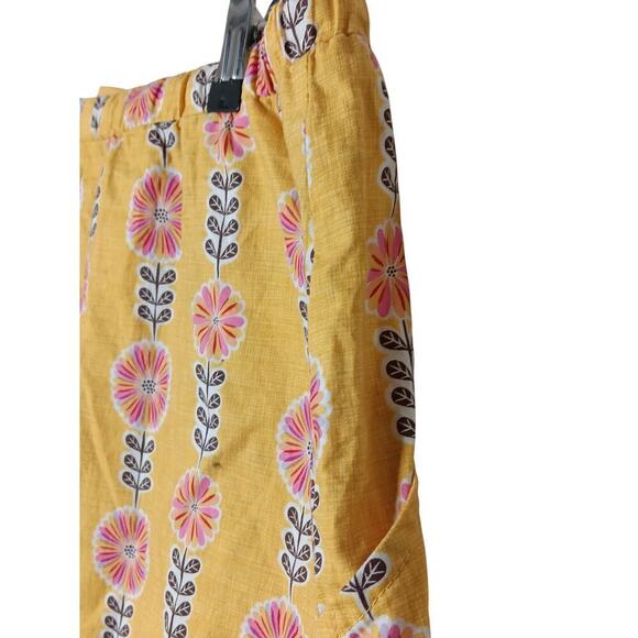Sunhee Moon Yellow Floral Cotton Skirt with Tie Front | Size 3 | Made in USA - Picture 12 of 12
